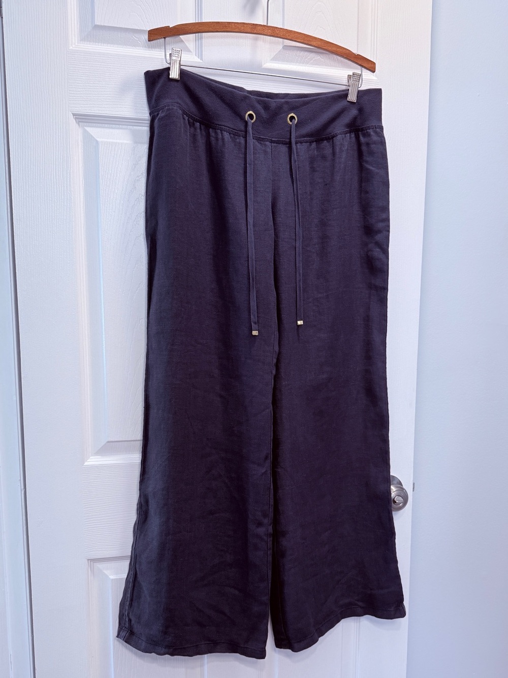 NWT Lilly Pulitzer Wide Leg Drawstring Linen Pants in Deep Navy